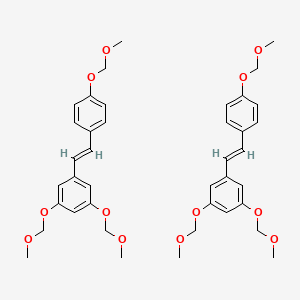 molecular formula C40H48O12 B13855690 Benzene, 1,3-bis(methoxymethoxy)-5-[(1E)-2-[4-(methoxymethoxy)phenyl]ethenyl 