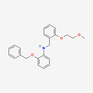 molecular formula C23H25NO3 B1385580 2-(Benzyloxy)-N-[2-(2-methoxyethoxy)benzyl]aniline CAS No. 1040690-13-8
