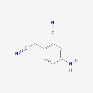 molecular formula C9H7N3 B13855821 5-Amino-2-(cyanomethyl)benzonitrile CAS No. 853910-50-6