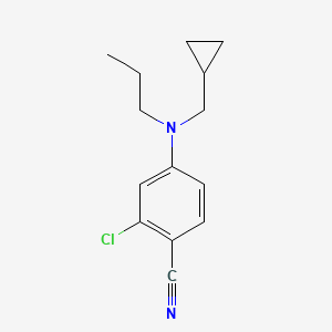 molecular formula C14H17ClN2 B13855827 Benzonitrile, 2-chloro-4-[(cyclopropylmethyl)propylamino]- CAS No. 821776-58-3