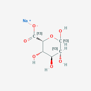molecular formula C6H9NaO7 B13855857 sodium;(2R,3S,4S,5R)-3,4,5,6-tetrahydroxy(5,6-13C2)oxane-2-carboxylate 