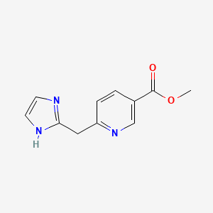 molecular formula C11H11N3O2 B13855864 Methyl 6-((1H-Imidazol-2-yl)methyl)nicotinate 