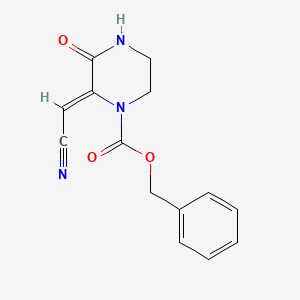 molecular formula C14H13N3O3 B13855904 Benzyl-2-(cyanomethylene)-3-oxopiperazine-1-carboxylate 