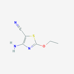 molecular formula C6H7N3OS B13855973 4-amino-2-ethoxy-5-Thiazolecarbonitrile CAS No. 29422-49-9