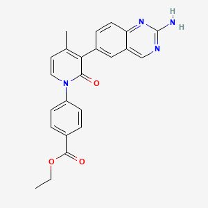 molecular formula C23H20N4O3 B13855980 ethyl 4-(3-(2-aminoquinazolin-6-yl)-4-methyl-2-oxopyridin-1(2H)-yl)benzoate 