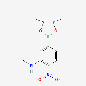 molecular formula C13H19BN2O4 B13856008 N-methyl-2-nitro-5-(4,4,5,5-tetramethyl-1,3,2-dioxaborolan-2-yl)aniline 