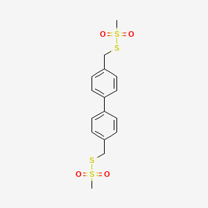 molecular formula C16H18O4S4 B13856161 S,S'-([1,1'-Biphenyl]-4,4'-diylbis(methylene)) Dimethanesulfonothioate 