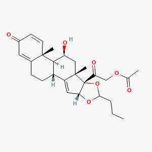 molecular formula C27H34O7 B13856168 14,15-Dehydro Budesonide Acetate 