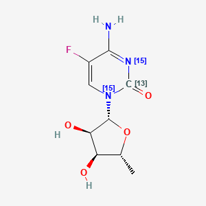molecular formula C9H12FN3O4 B13856260 5'-Deoxy-5-fluorocytidine-13C,15N2 
