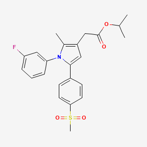molecular formula C23H24FNO4S B13856296 Propan-2-yl 2-[1-(3-fluorophenyl)-2-methyl-5-(4-methylsulfonylphenyl)pyrrol-3-yl]acetate 