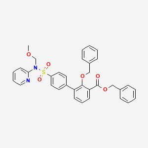 molecular formula C34H30N2O6S B13856297 Benzyl 2-(Benzyloxy)-4'-(N-(methoxymethyl)-N-(pyridin-2-yl)sulfamoyl)-[1,1'-biphenyl]-3-carboxylate 