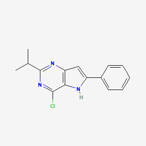 molecular formula C15H14ClN3 B13856315 4-chloro-6-phenyl-2-propan-2-yl-5H-pyrrolo[3,2-d]pyrimidine 