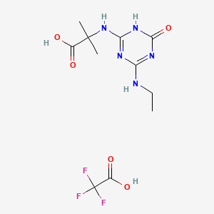 molecular formula C11H16F3N5O5 B13856437 Terbuthylazin metabolite LM4 trifluoroacetate 