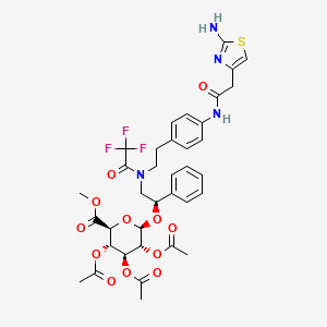 molecular formula C36H39F3N4O12S B13856445 N-Trifluoroacetamido Mirabegron O-Glucuronide Triacetate 