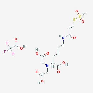 molecular formula C16H25F3N2O11S2 B13856459 Ethylmethanethiosulfonate-2-carboxy[(5'-amino-1'-carboxypentyl)iminodiacetic Acid] Amide, Trifluoroacetic Acid Salt 