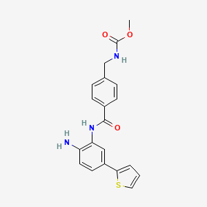 molecular formula C20H19N3O3S B13856472 Methyl 4-((2-amino-5-(thiophen-2-yl)phenyl)carbamoyl)benzylcarbamate 