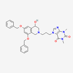 molecular formula C33H35N5O5 B13856483 7-(3-(6,8-Bis(benzyloxy)-4-hydroxy-3,4-dihydroisoquinolin-2(1H)-yl)propyl)-1,3-dimethyl-3,7-dihydro-1H-purine-2,6-dione 