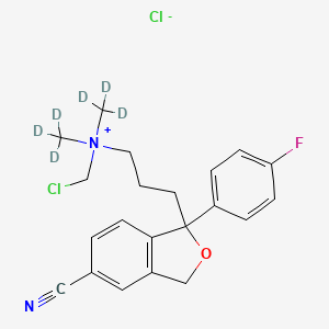 molecular formula C21H23Cl2FN2O B13856607 N-Chloromethyl Citalopram-d6 Chloride 