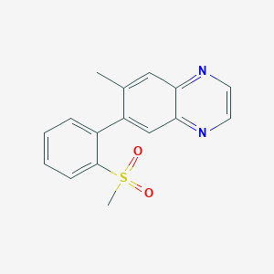molecular formula C16H14N2O2S B13856619 6-Methyl-7-(2-(methylsulfonyl)phenyl)quinoxaline 