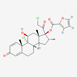 molecular formula C27H30Cl2O6 B13856661 [(8S,9R,10S,11S,13S,14S,16R,17S)-9-chloro-17-(2-chloroacetyl)-11-hydroxy-10,13,16-trimethyl-3-oxo-6,7,8,11,12,14,15,16-octahydrocyclopenta[a]phenanthren-17-yl] 3,4,5-trideuteriofuran-2-carboxylate 