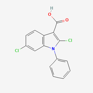 molecular formula C15H9Cl2NO2 B13856711 2,6-Dichloro-1-phenylindole-3-carboxylic acid 