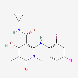 molecular formula C17H17FIN3O3 B13856725 N-Cyclopropyl-2-((2-fluoro-4-iodophenyl)amino)-4-hydroxy-1,5-dimethyl-6-oxo-1,6-dihydropyridine-3-carboxamide CAS No. 3018911-27-5