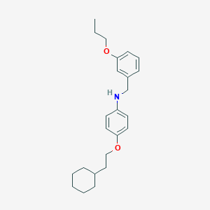 molecular formula C24H33NO2 B1385682 N-[4-(2-Cyclohexylethoxy)phenyl]-N-(3-propoxybenzyl)amine CAS No. 1040693-67-1