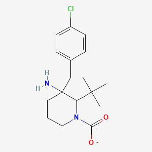 molecular formula C17H24ClN2O2- B13856855 3-Amino-2-tert-butyl-3-[(4-chlorophenyl)methyl]piperidine-1-carboxylate 