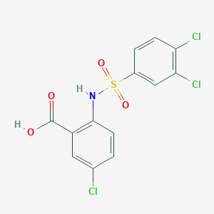 molecular formula C13H8Cl3NO4S B13856926 5-Chloro-2-[(3,4-dichlorophenyl)sulfonylamino]benzoic acid 
