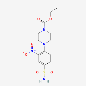molecular formula C13H18N4O6S B13856957 Ethyl 4-(2-nitro-4-sulfamoylphenyl)piperazine-1-carboxylate 