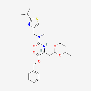 molecular formula C24H35N3O5S B13857073 Benzyl 4,4-diethoxy-2-[[methyl-[(2-propan-2-yl-1,3-thiazol-4-yl)methyl]carbamoyl]amino]butanoate 