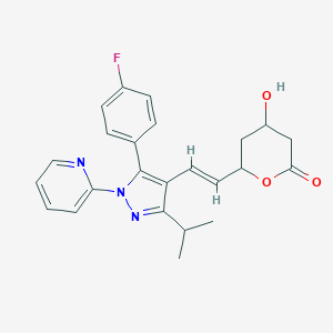 6-[(E)-2-[5-(4-fluorophenyl)-3-propan-2-yl-1-pyridin-2-ylpyrazol-4-yl]ethenyl]-4-hydroxyoxan-2-one