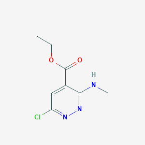molecular formula C8H10ClN3O2 B13857123 Ethyl 6-chloro-3-(methylamino)pyridazine-4-carboxylate 