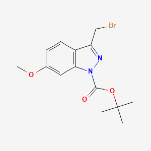 molecular formula C14H17BrN2O3 B13857195 Tert-butyl 3-(bromomethyl)-6-methoxy-1H-indazole-1-carboxylate 