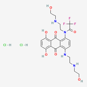 molecular formula C24H29Cl2F3N4O7 B13857236 N-(5,8-Dihydroxy-4-((2-((2-hydroxyethyl)amino)ethyl)amino)-9,10-dioxo-9,10-dihydroanthracen-1-yl)-2,2,2-trifluoro-N-(2-((2-hydroxyethyl)amino)ethyl)acetamide dihydrochloride 