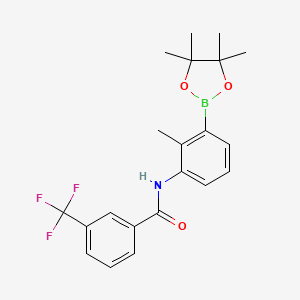 molecular formula C21H23BF3NO3 B13857611 N-(2-methyl-3-(4,4,5,5-tetramethyl-1,3,2-dioxaborolan-2-yl)phenyl)-3-(trifluoromethyl)benzamide CAS No. 882678-97-9