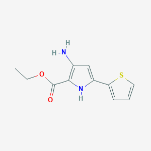 molecular formula C11H12N2O2S B13857754 ethyl 3-amino-5-(2-thienyl)-1H-pyrrole-2-carboxylate CAS No. 237435-97-1