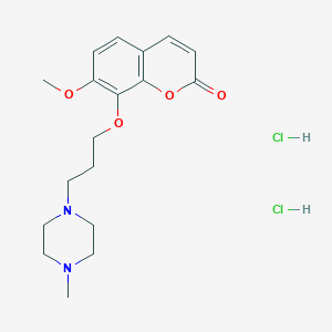 2H-1-Benzopyran-2-one, 7-methoxy-8-(3-(4-methyl-1-piperazinyl)propoxy)-, dihydrochloride
