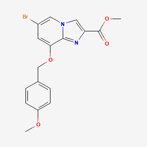 molecular formula C17H15BrN2O4 B13857976 Methyl 6-bromo-8-[(4-methoxyphenyl)methoxy]imidazo[1,2-a]pyridine-2-carboxylate 