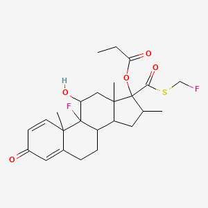 molecular formula C25H32F2O5S B13858023 [9-Fluoro-17-(fluoromethylsulfanylcarbonyl)-11-hydroxy-10,13,16-trimethyl-3-oxo-6,7,8,11,12,14,15,16-octahydrocyclopenta[a]phenanthren-17-yl] propanoate 