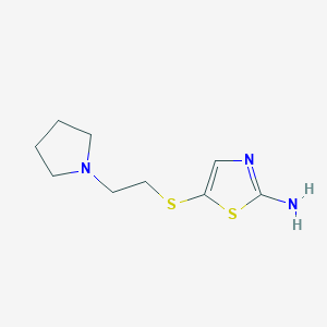 molecular formula C9H15N3S2 B1385806 5-(2-(Pyrrolidin-1-yl)ethylthio)thiazol-2-amine CAS No. 1042777-99-0