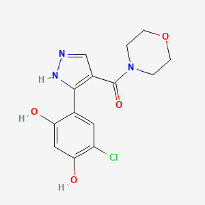 molecular formula C14H14ClN3O4 B13858061 [5-(5-chloro-2,4-dihydroxyphenyl)-1H-pyrazol-4-yl]-morpholin-4-ylmethanone CAS No. 705963-63-9