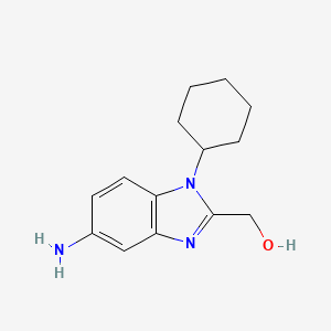molecular formula C14H19N3O B1385810 (5-Amino-1-cyclohexyl-1H-benzoimidazol-2-yl)-methanol CAS No. 1019111-21-7