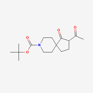 molecular formula C16H25NO4 B13858110 Tert-butyl 3-acetyl-4-oxo-8-azaspiro[4.5]decane-8-carboxylate 