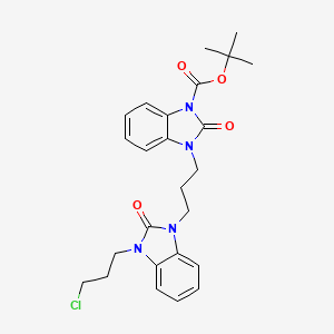 molecular formula C25H29ClN4O4 B13858130 tert-Butyl-3-chloropropyl-2,3-dihydro-1H-benzo[d]imidazole-1-carboxylate 