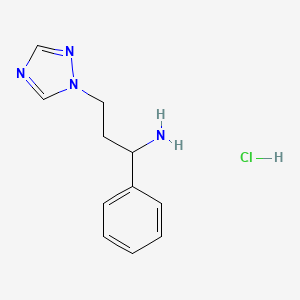 molecular formula C11H15ClN4 B13858147 alpha-Phenyl-1H-1,2,4-triazole-1-propanamine Hydrochloride 