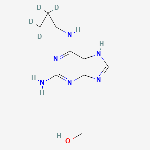 molecular formula C9H14N6O B13858154 N6-Cyclopropyl-9H-purine-2,6-diamine-d4 Methanolate 
