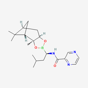 molecular formula C20H30BN3O3 B13858278 N-((R)-3-Methyl-1-((3aS,4S,6S,7aR)-3a,5,5-trimethylhexahydro-4,6-methanobenzo[d][1,3,2]dioxaborol-2-yl)butyl)pyrazine-2-carboxamide 