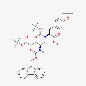 molecular formula C42H54N2O9 B13858285 (S)-2-(((S)-2-((((9H-fluoren-9-yl)methoxy)carbonyl)-l2-azaneyl)-5-(tert-butoxy)-5-oxopentyl)(tert-butoxycarbonyl)amino)-3-(4-(tert-butoxy)phenyl)propanoic acid 