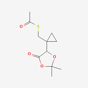 molecular formula C11H16O4S B13858338 S-((1-(2,2-Dimethyl-5-oxo-1,3-dioxolan-4-yl)cyclopropyl)methyl) Ethanethioate 